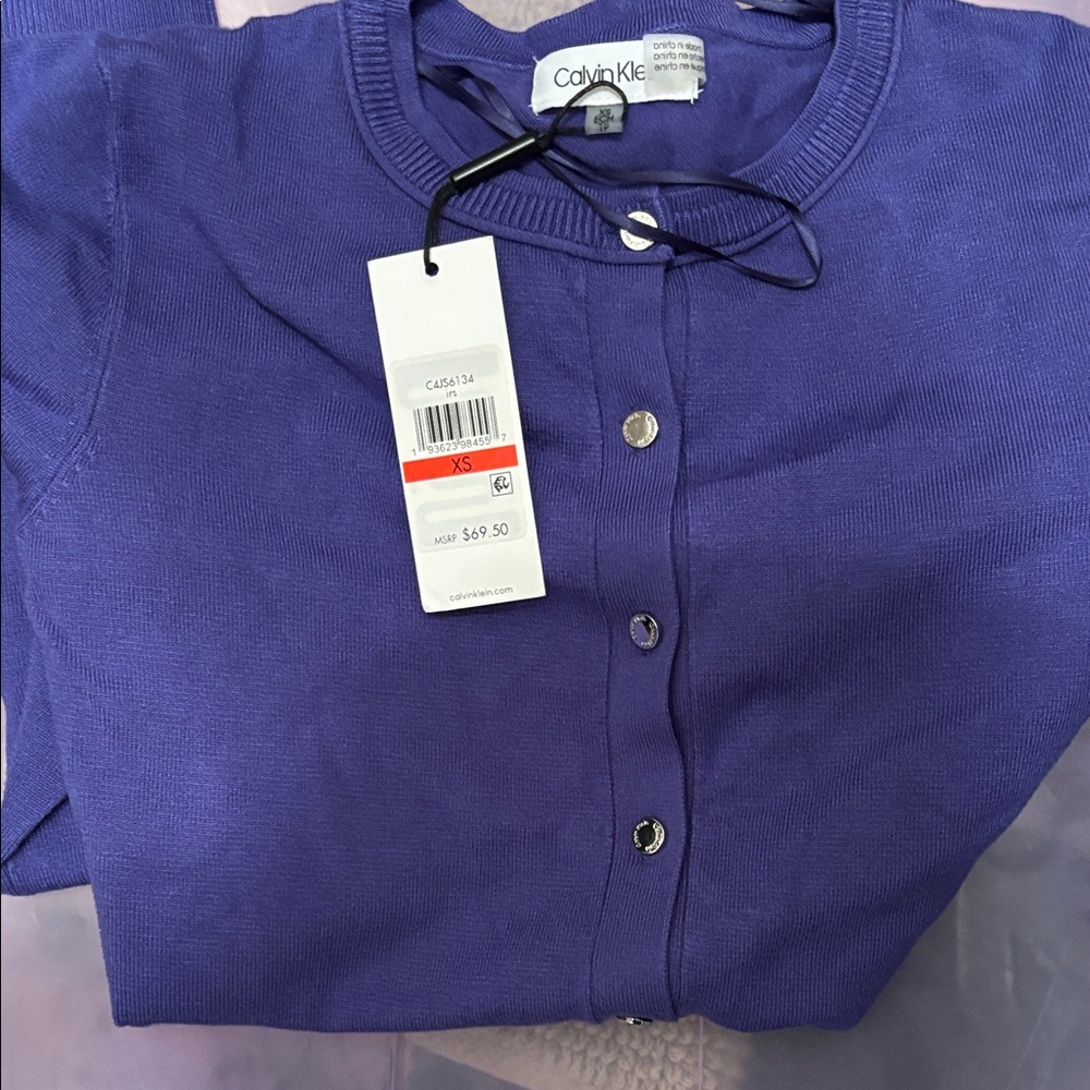 Calvin Klein Violet Button-Up Cardigan